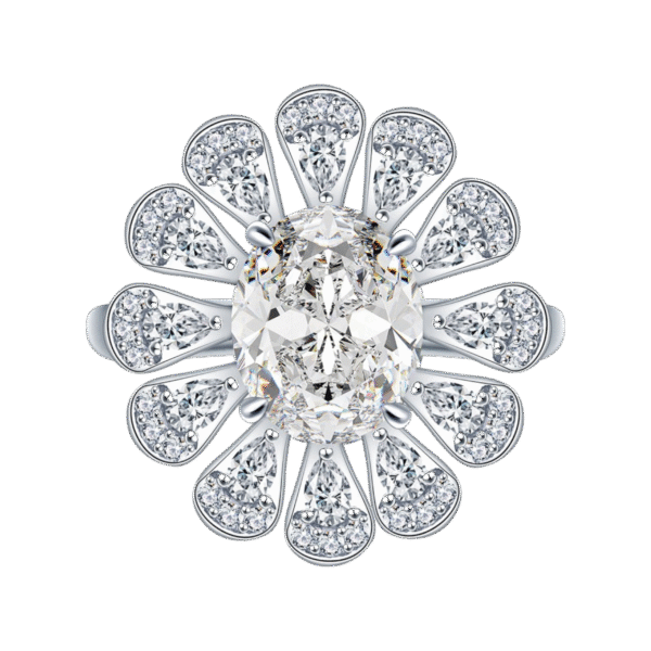 3 carat 8*10 moissanite sterling silver ring