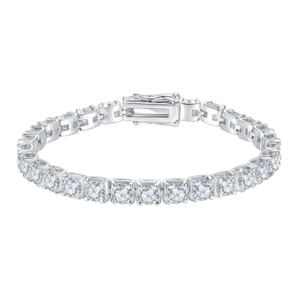 Classic Bull Head Tennis Bracelet S925 Silver Plated 18K White Gold Moissanite D Grade