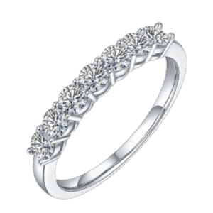 Seven Star Ring S925 Silver Platinum-plated Moissanite 70 Points D Grade