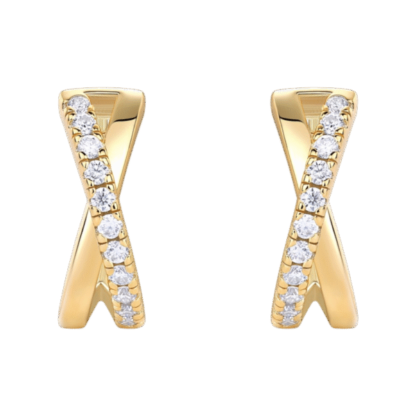 S925 silver plated 18K gold moissanite small earrings 0.44ct