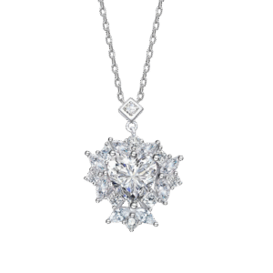 2ct heart shaped moissanite necklace female 925 sterling silver 8*8mm love pendant