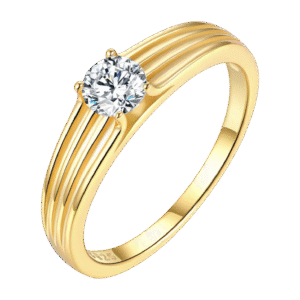 S925 silver plated with 18K gold round moissanite female ring 50 pieces