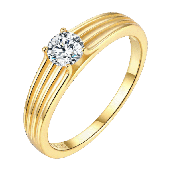 S925 silver plated with 18K gold round moissanite female ring 50 pieces