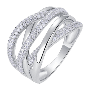 S925 silver plated 18K white gold moissanite female ring