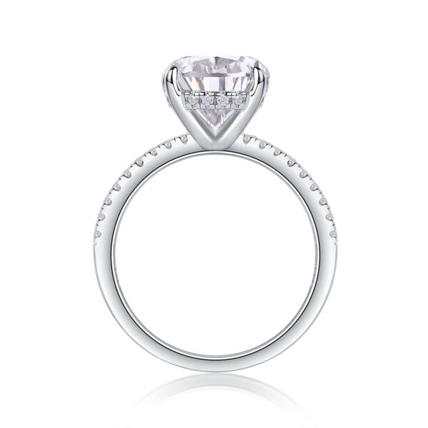 S925 silver plated 18K white gold female ring pear-shaped moissanite 5.0CT - Image 4