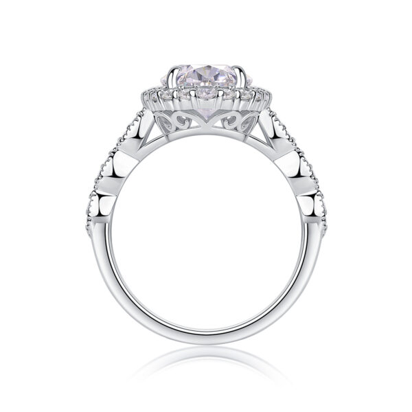 S925 silver plated 18K white gold female ring Dandelion Moissanite 4.5CT - Image 5