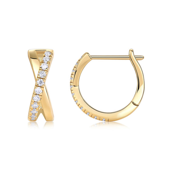 S925 silver plated 18K gold moissanite small earrings 0.44ct - Image 3