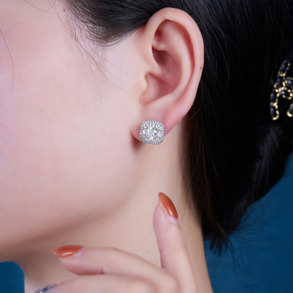 S925 silver plated 18K white gold moissanite earrings 1.0CT - Image 5