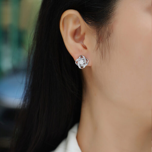 S925 silver plated 18K white gold moissanite earrings 1.0CT - Image 2