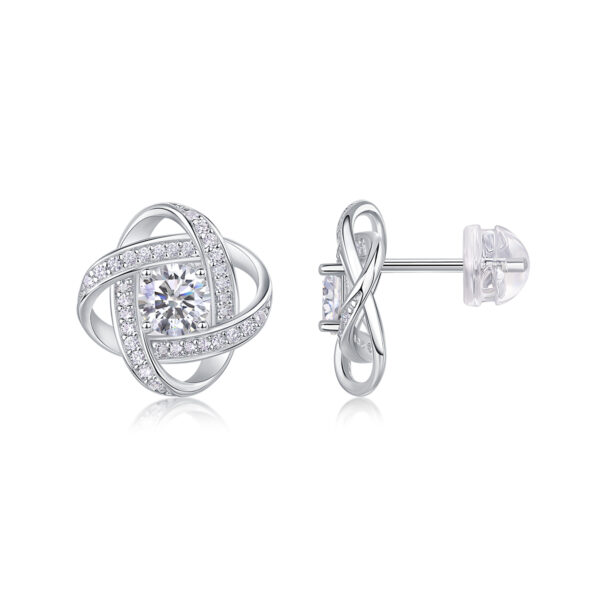 S925 silver plated 18K white gold moissanite earrings 1.0CT - Image 3