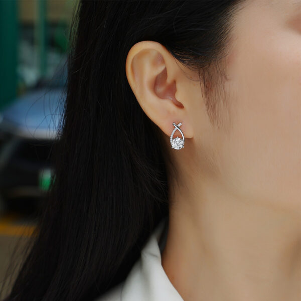 S925 silver plated 18K white gold moissanite earrings 2.0CT - Image 2