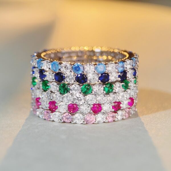 High carbon diamond s925 sterling silver ring for women - Image 2