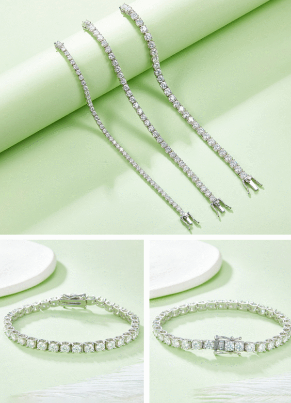 Classic Bull Head Tennis Bracelet S925 Silver Plated 18K White Gold Moissanite D Grade - Image 6