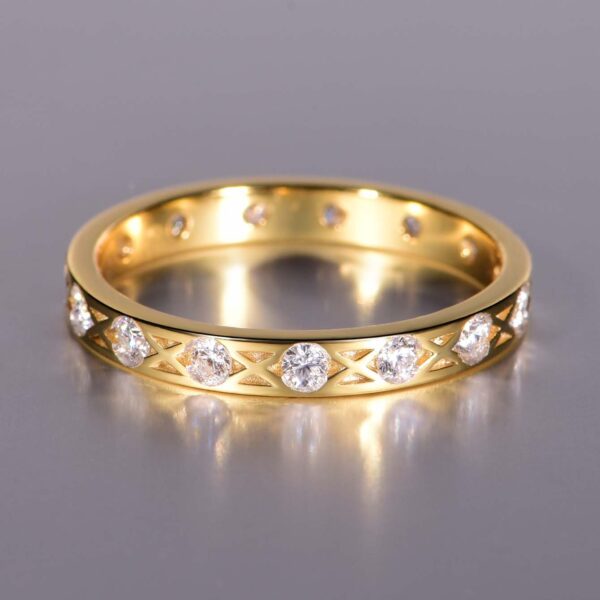 Moissanite S925 silver high-end hollow design light luxury ring - Image 3