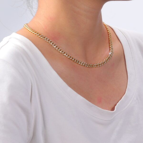 S925 silver moissanite Cuban chain for men and women - Image 3