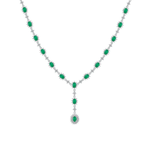 S925 sterling silver necklace female simulation emerald high-end banquet jewelry