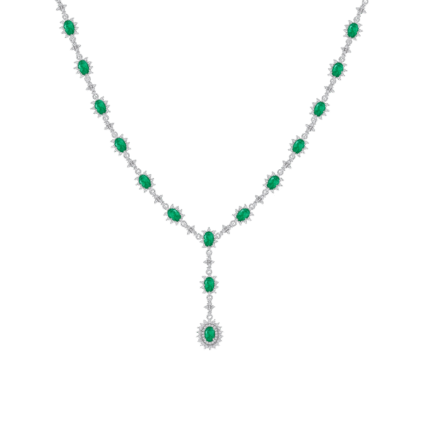 S925 sterling silver necklace female simulation emerald high-end banquet jewelry
