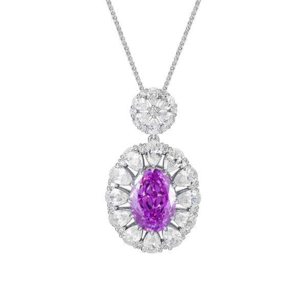 S925 silver pendant female ice flower cut high carbon diamond necklace