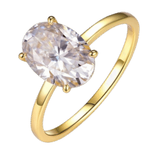 S925 Silver Oval Moissanite Ring
