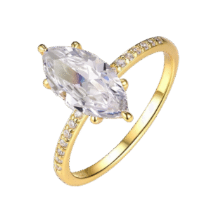 S925 silver marquise moissanite ring