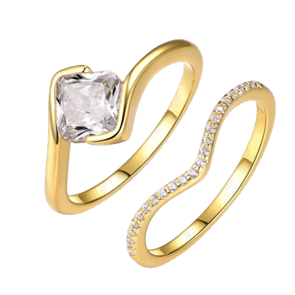 S925 silver set inlaid round moissanite ring