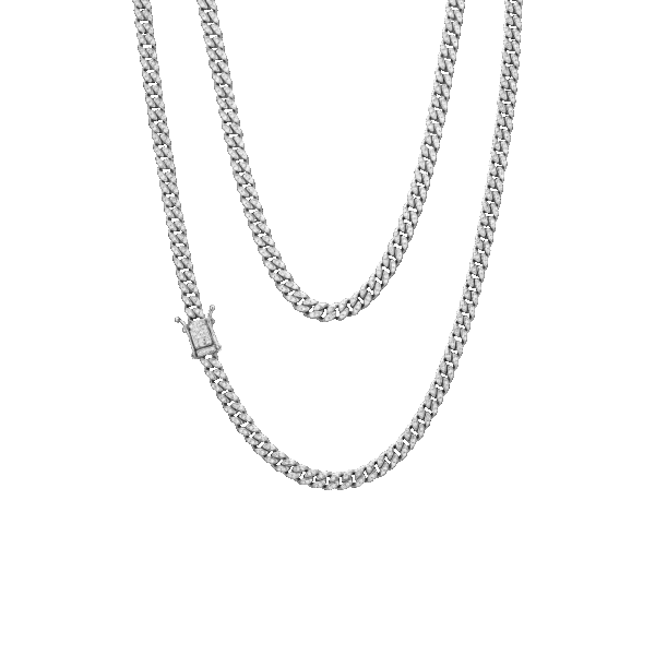 S925 silver moissanite Cuban chain for men and women