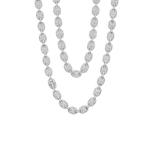 Fully inlaid moissanite necklace Cuban chain hip-hop necklace