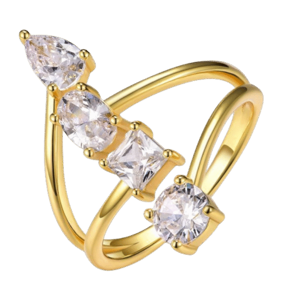 S925 Silver Multi-Shape Moissanite Ring