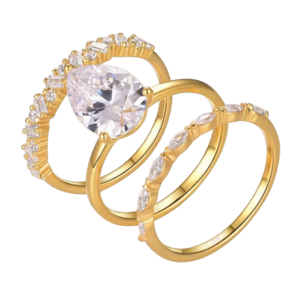 S925 silver moissanite ring set stacking