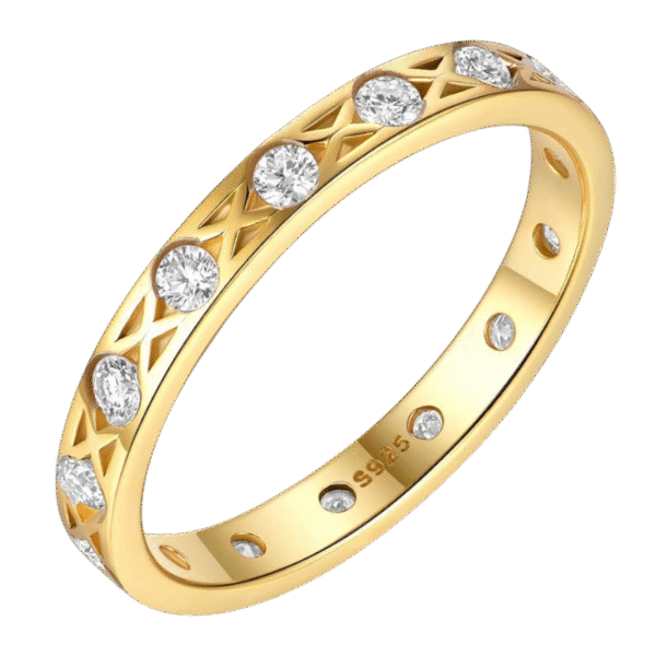 Moissanite S925 silver high-end hollow design light luxury ring