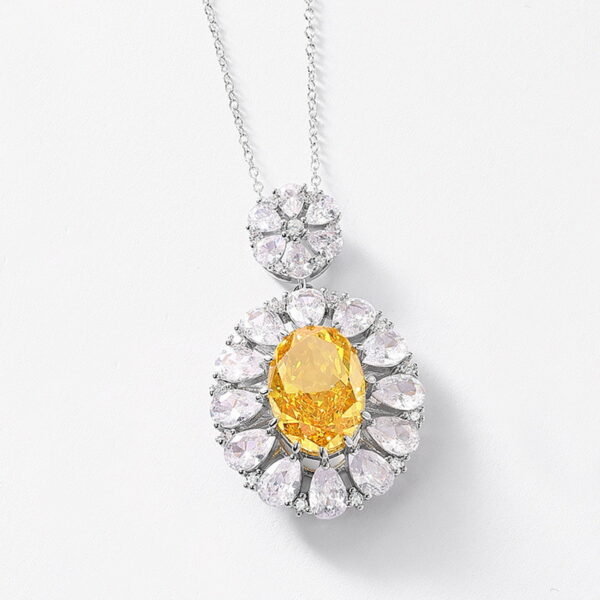 S925 silver pendant female ice flower cut high carbon diamond necklace - Image 5