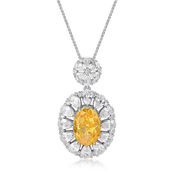 S925 silver pendant female ice flower cut high carbon diamond necklace - Image 6