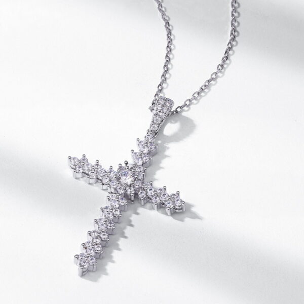 Personalized Cross Pendant for Men and Women S925 Silver Moissanite - Image 2