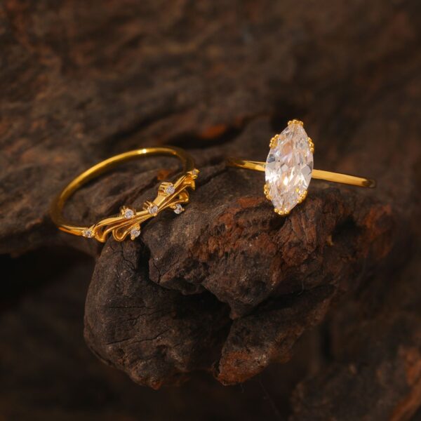 SS925 Marquise Moissanite Ring Stacking - Image 3