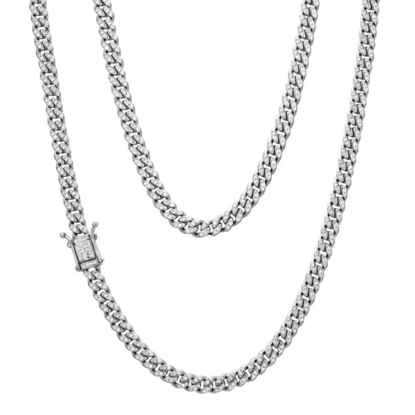 S925 silver moissanite Cuban chain for men and women - Image 5