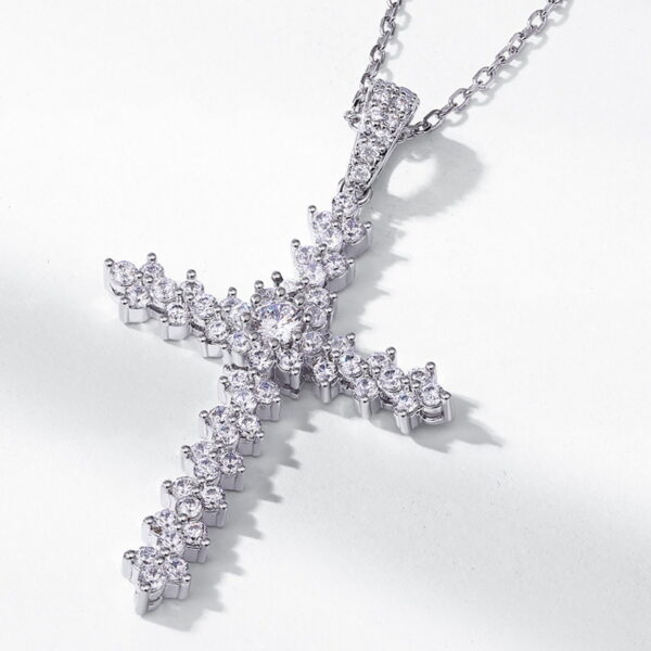 Personalized Cross Pendant for Men and Women S925 Silver Moissanite - Image 3