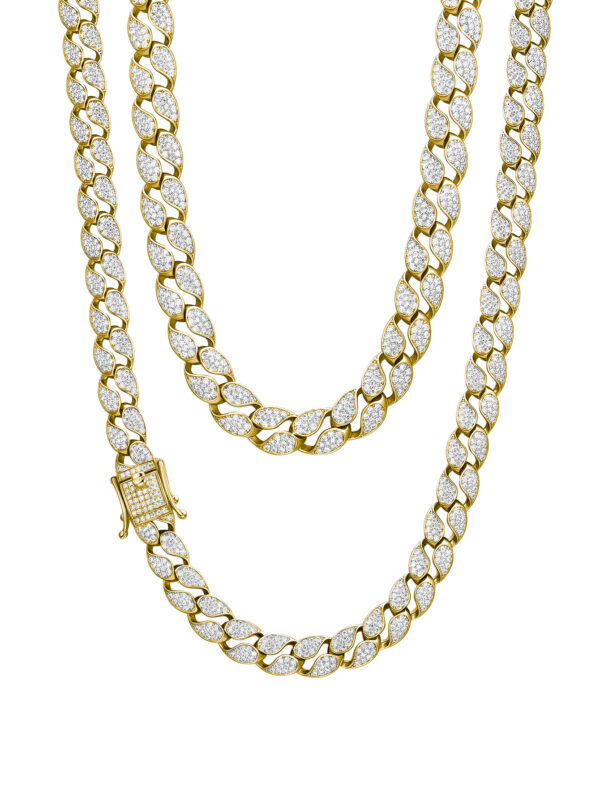 S925 Silver Moissanite 10mm Cuban Chain - Image 5