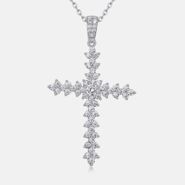 Personalized Cross Pendant for Men and Women S925 Silver Moissanite - Image 4
