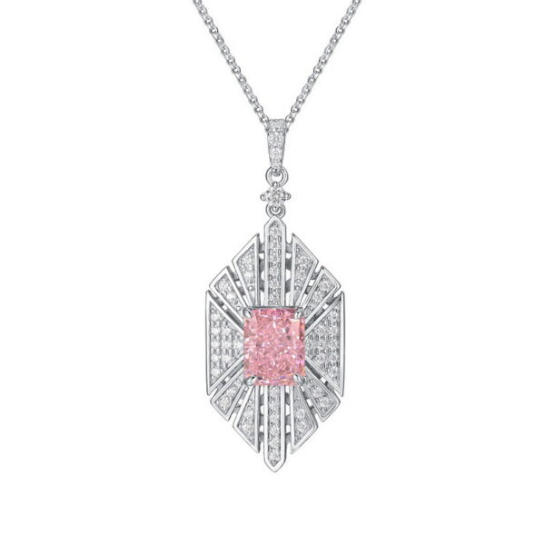 S925 Silver Ice Flower Cut High Carbon Diamond Pendant Necklace - Image 4