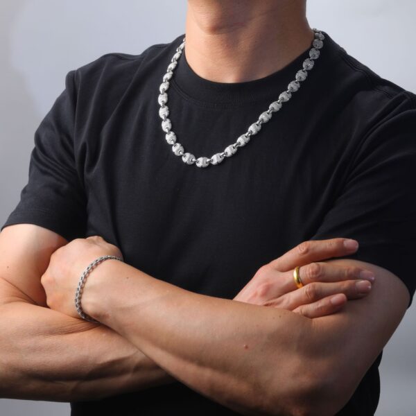 Fully inlaid moissanite necklace Cuban chain hip-hop necklace - Image 3
