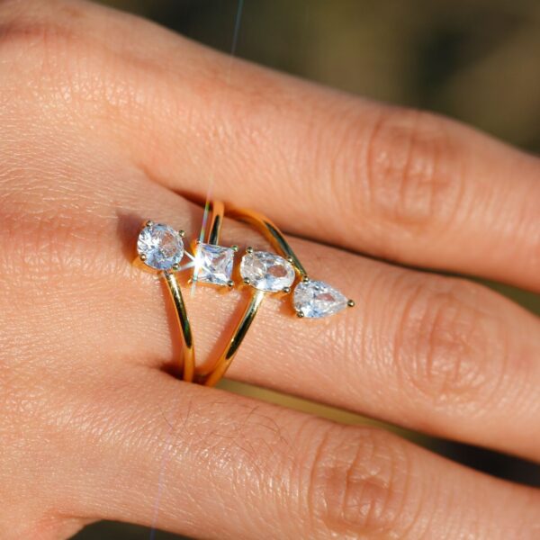 S925 Silver Multi-Shape Moissanite Ring - Image 2