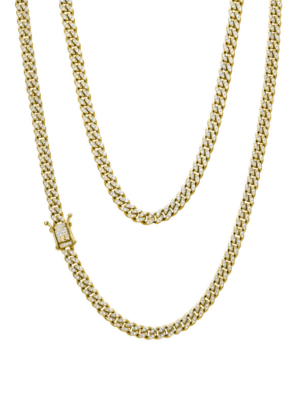 S925 silver moissanite Cuban chain for men and women - Image 4