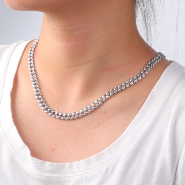 S925 silver moissanite Cuban chain for men and women - Image 2