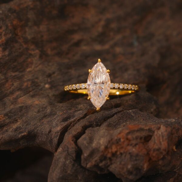 S925 silver marquise moissanite ring - Image 3