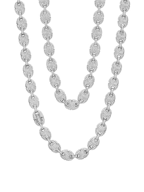 Fully inlaid moissanite necklace Cuban chain hip-hop necklace - Image 5