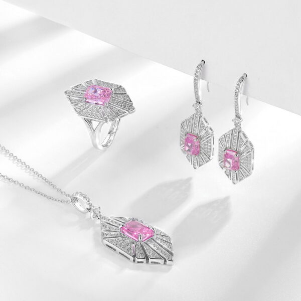 S925 Silver Ice Flower Cut High Carbon Diamond Pendant Necklace - Image 3