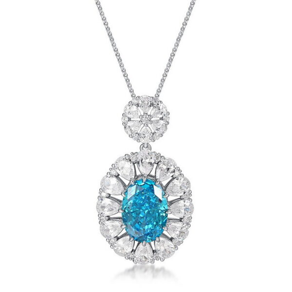 S925 silver pendant female ice flower cut high carbon diamond necklace - Image 4