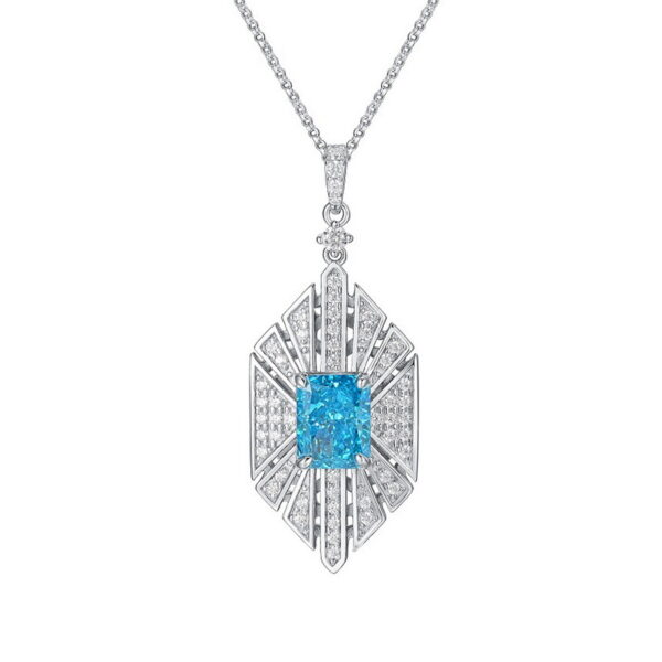 S925 Silver Ice Flower Cut High Carbon Diamond Pendant Necklace - Image 5
