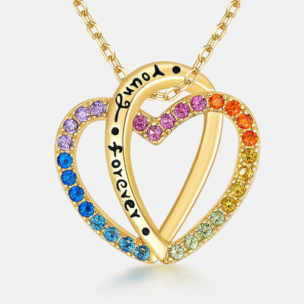 Cross-border new nano color heart-shaped pendant female S925 sterling silver - Image 2